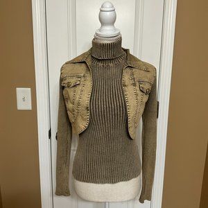 Fever 2 Piece Set Turtleneck Sweater and Jacket